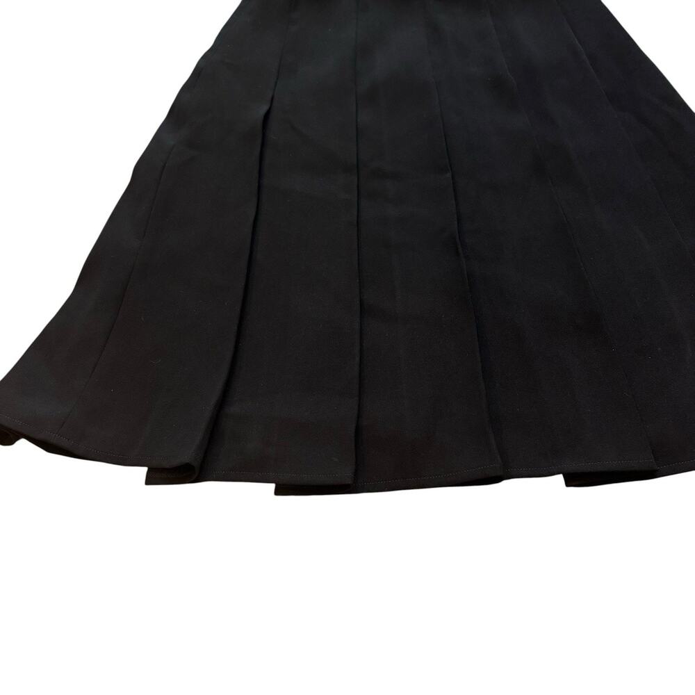 LOUIS VUITTON Black Pleated Skirt US 6 (27" Waist) EU 34 NWOT Side Zip - Picture 2 of 5